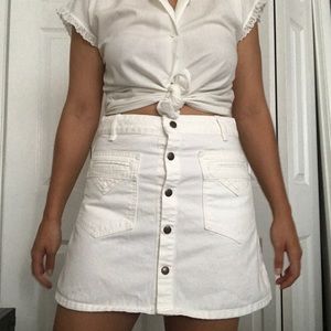 SOLD- Snap Button A-line Denim Skirt